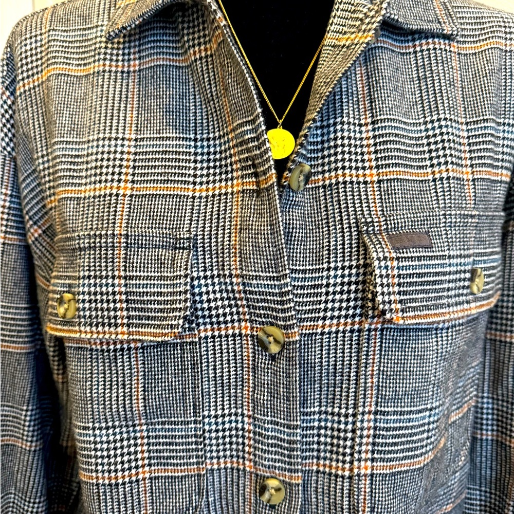 Brixton slightly cropped lightweight shirt or wear as cardigan